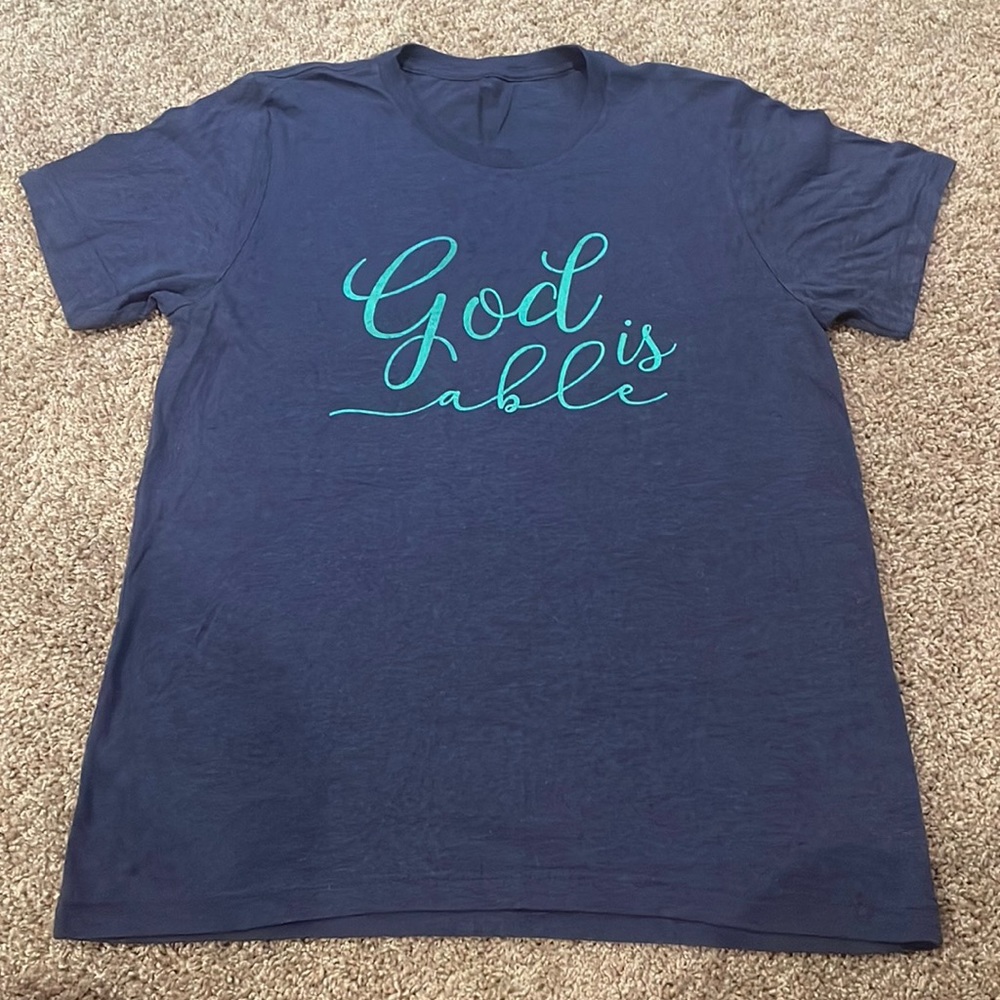 Crazy Cool Threads Blue “God is able” Tee- M